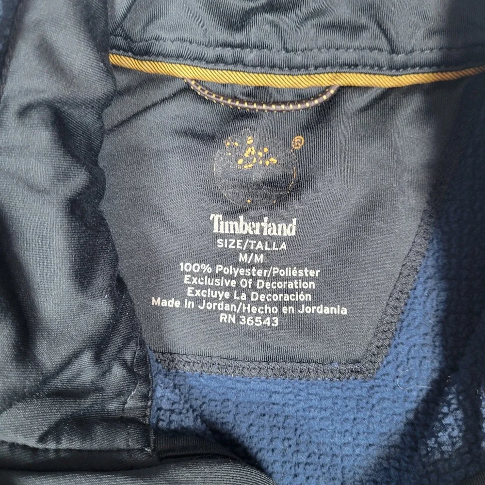 Timberland Men's Navy Blue Long Sleeve 1/4 Zip Pullover Waffle Knit, Size‎ M